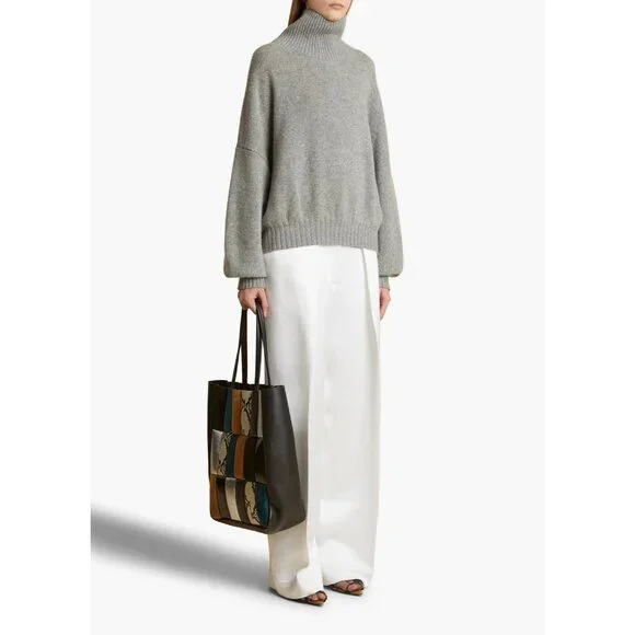 KHAITE Morris Cashmere Sweater in Granite Grey - Picture 2 of 6